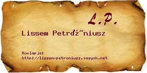 Lissem Petróniusz névjegykártya